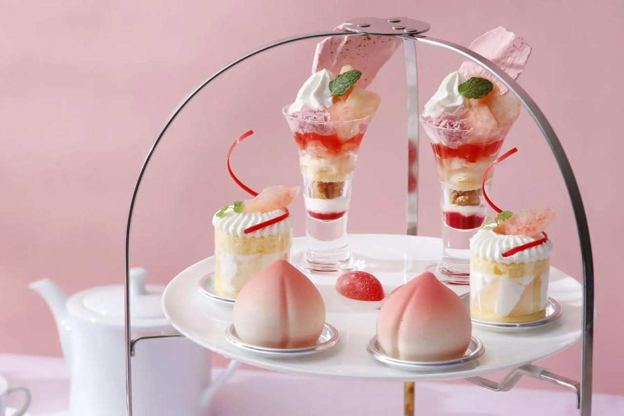 東京マリオットホテル,ピーチパフェ他ピーチ尽くし Peach BLISS Afternoon Tea